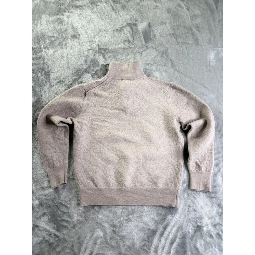 Collars & Co. Men's Sweater L fits XS Leather Pull Australian Merino Wool